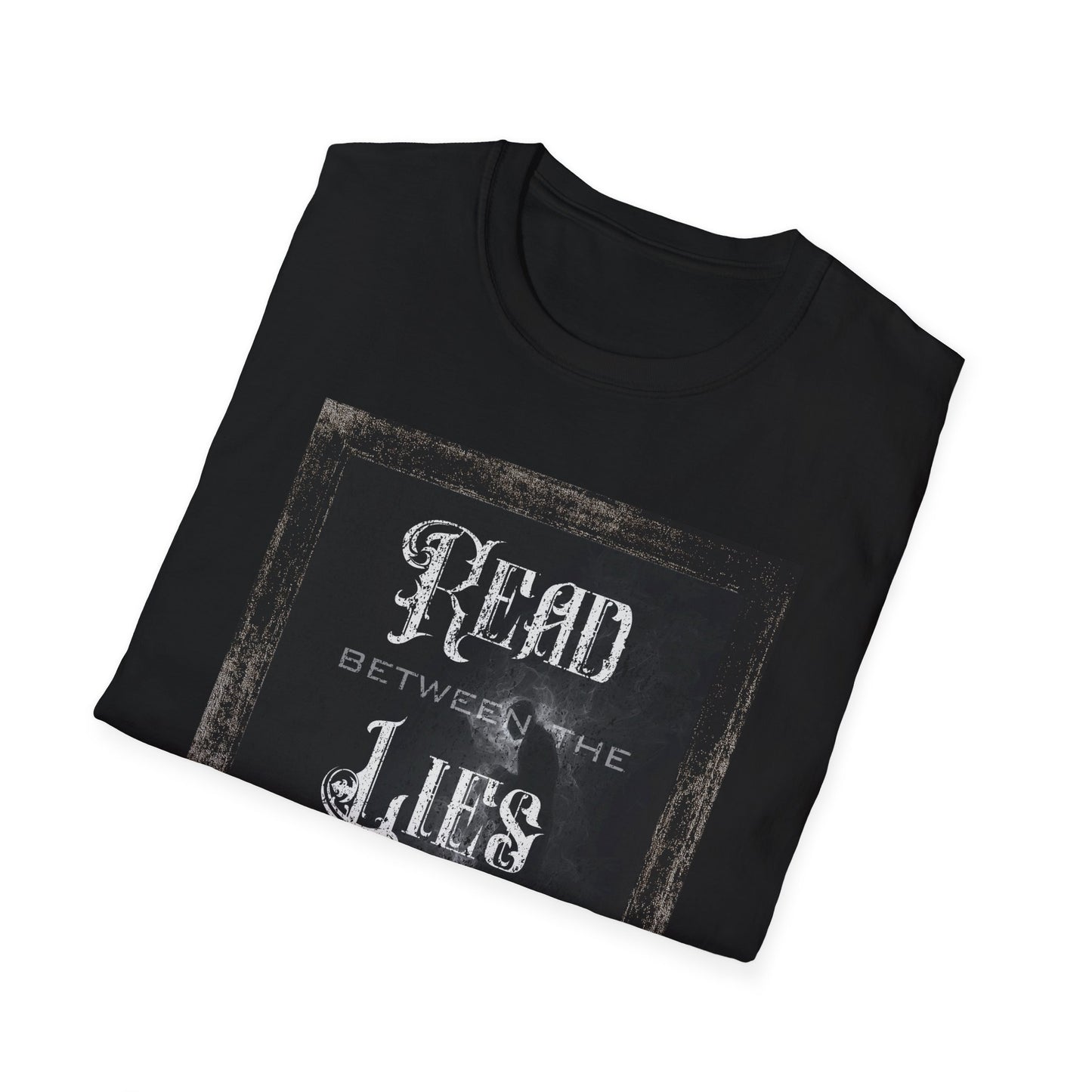 Read Between the Lies T-Shirt, Unisex Graphic Tee, Literary Gift, Book Lover Apparel, Dark Academia, Ideal for Reading Events, Casual Wear