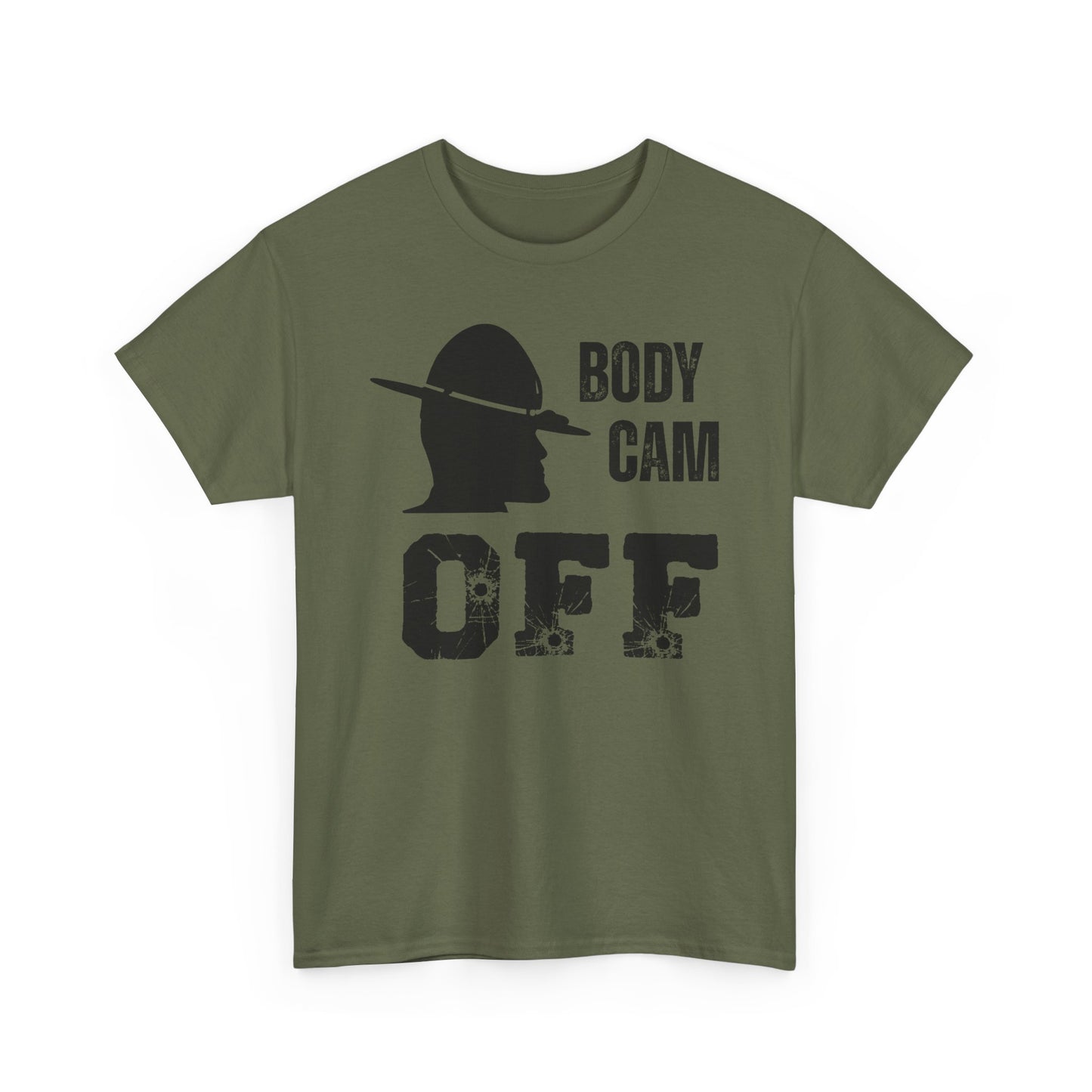 T-Shirt — "Body Cam Off" Police Silhouette Graphic Tee