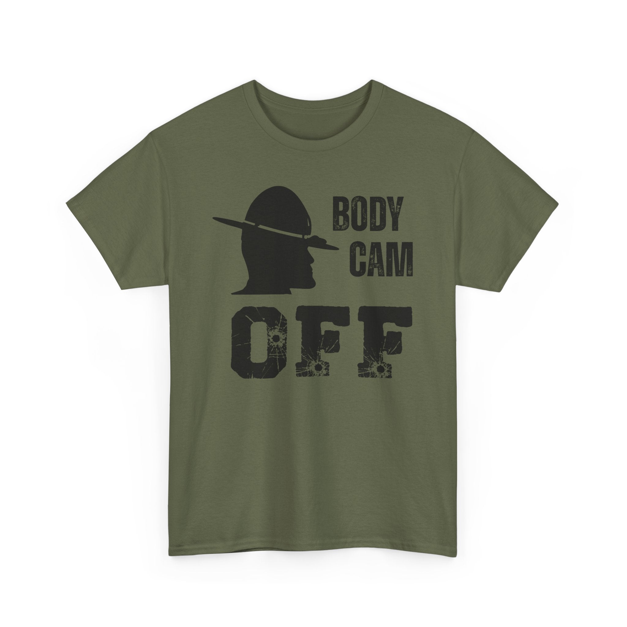 T-Shirt — "Body Cam Off" Police Silhouette Graphic Tee
