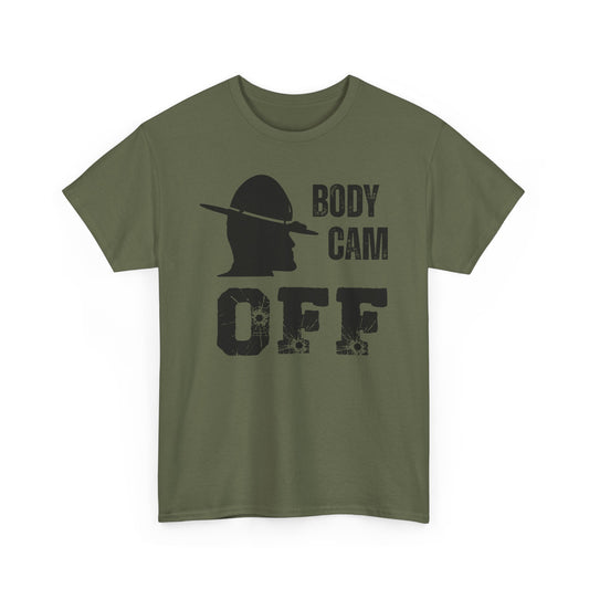 T-Shirt — "Body Cam Off" Police Silhouette Graphic Tee