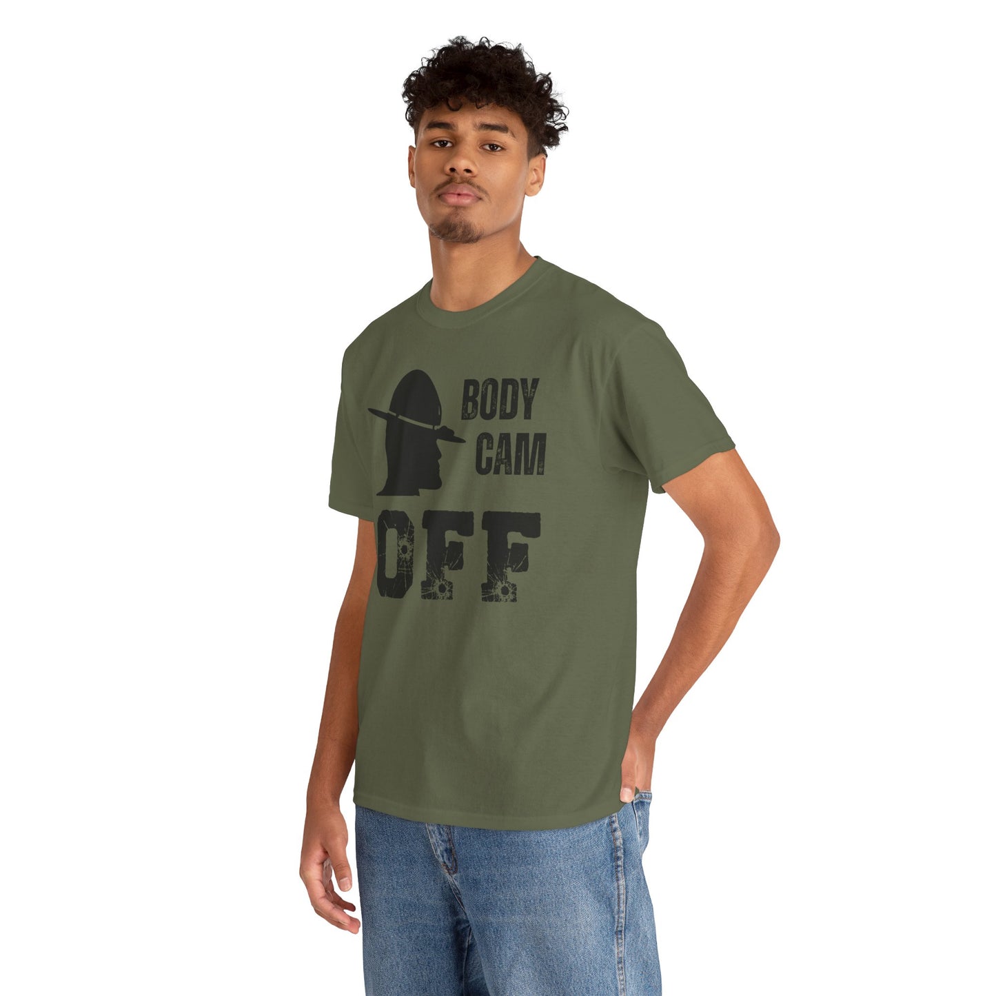 T-Shirt — "Body Cam Off" Police Silhouette Graphic Tee