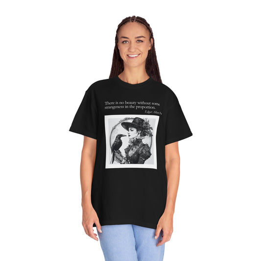 Victorian Raven Quote T-Shirt — "There is no beauty without some strangeness in the proportion"