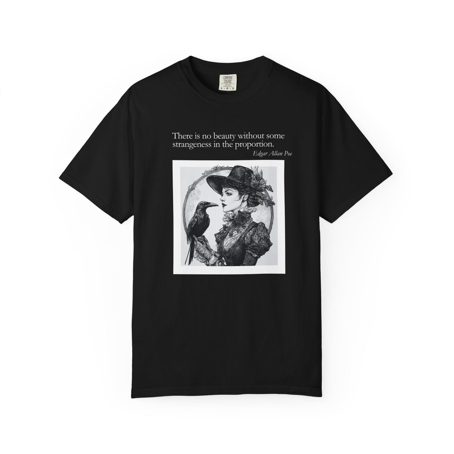 Victorian Raven Quote T-Shirt — "There is no beauty without some strangeness in the proportion"
